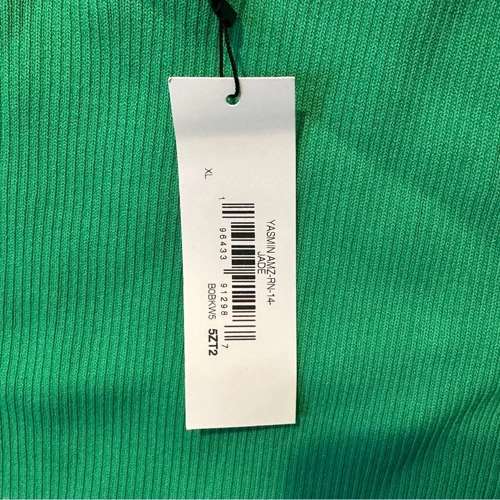 The Drop XL Yasmin Ribbed Midi Tank Dress Sleeveless Stretch Jade Minimalist NWT - Picture 6 of 9